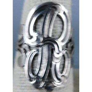 7/811 Sterling Silver Unmarked Monogram Ring Size 8.5